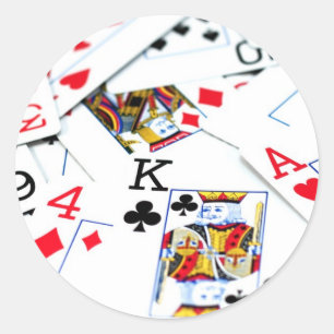 Karten spielen runder aufkleber