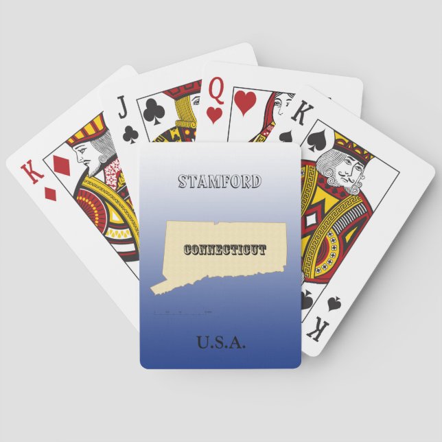 Karten spielen - Staat-Karte von Connecticut mit S Spielkarten (Rückseite)