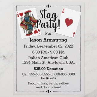 Karten spielen Stag Party Flyer