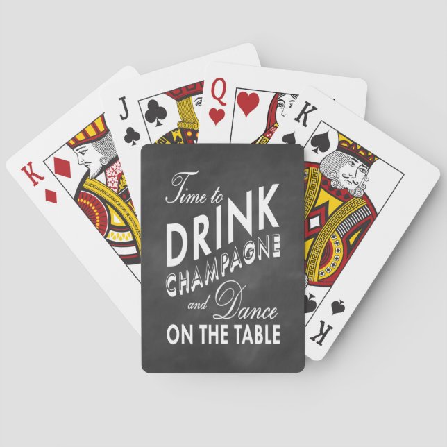 Karten spielen Zeit, Champagner zu trinken Spielkarten (Rückseite)