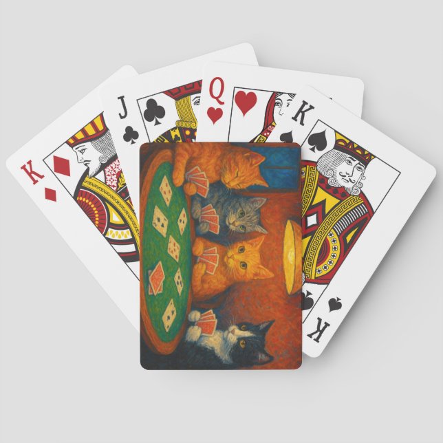 Karten spielende Katzen Spielkarten (Rückseite)
