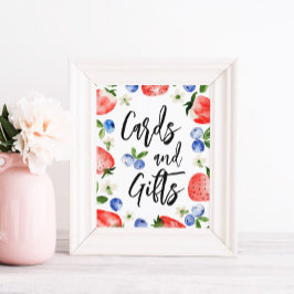 Karten Strawberry Blueberry Baby Duschunterschrift Poster