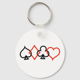 Karten-Symbole verflochten Schlüsselanhänger