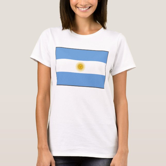 Karten-T - Shirt Argentinien-Flaggen-x (Vorderseite)