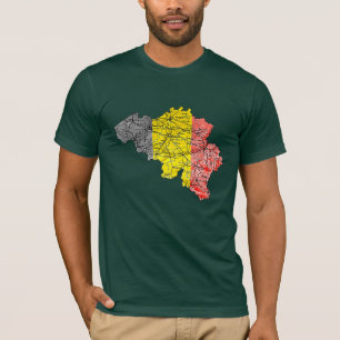 Karten-T - Shirt Belgiens Flagcolor