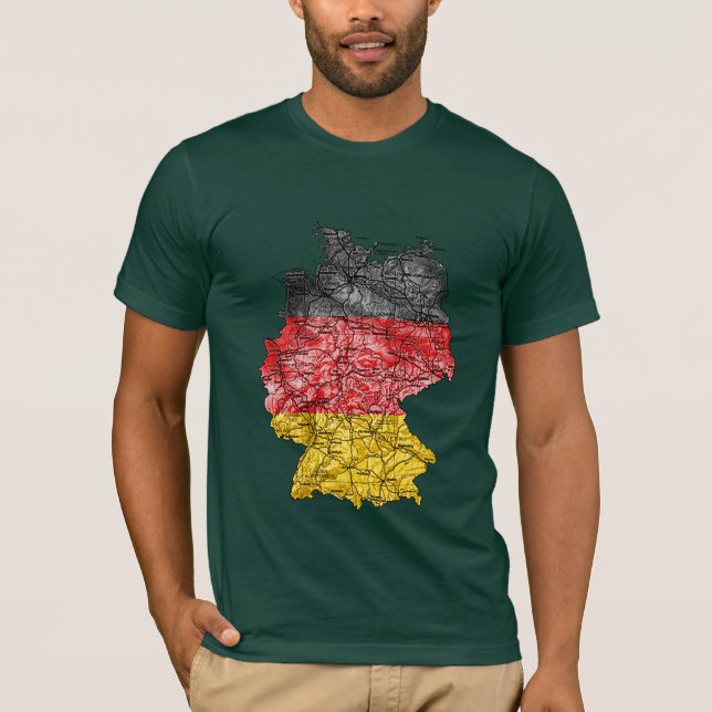Karten-T - Shirt Deutschlands Flagcolor (Vorderseite)