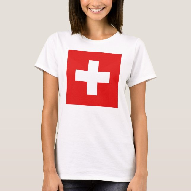 Karten-T - Shirt die Schweiz-Flaggen-x (Vorderseite)