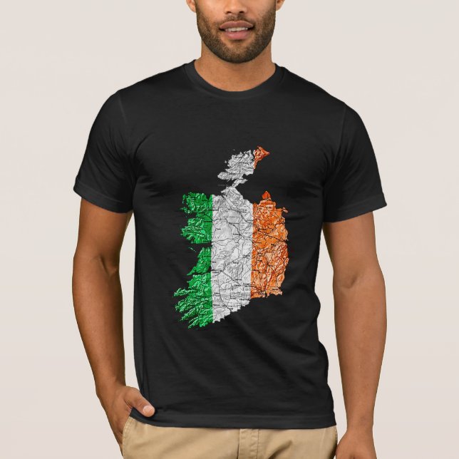 Karten-T - Shirt Irlands Flagcolor (Vorderseite)