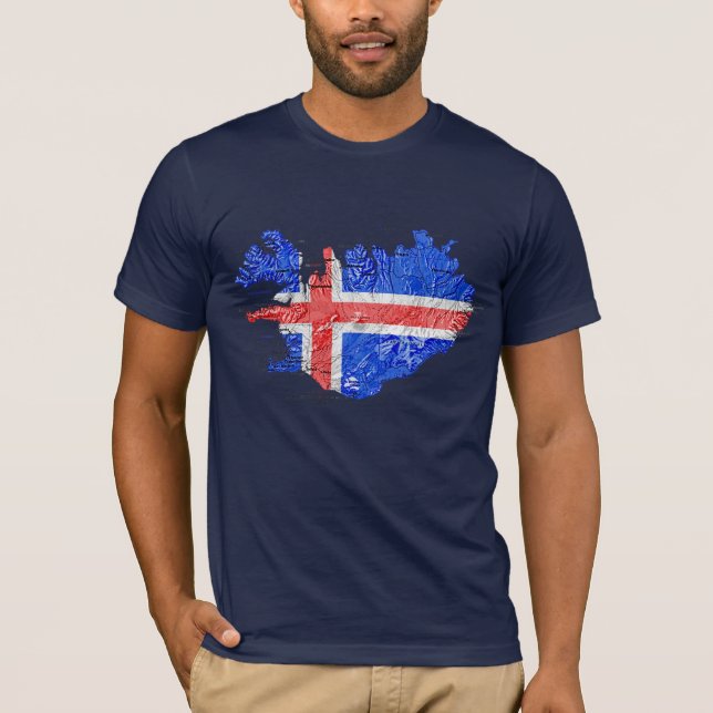 Karten-T - Shirt Islands Flagcolor (Vorderseite)