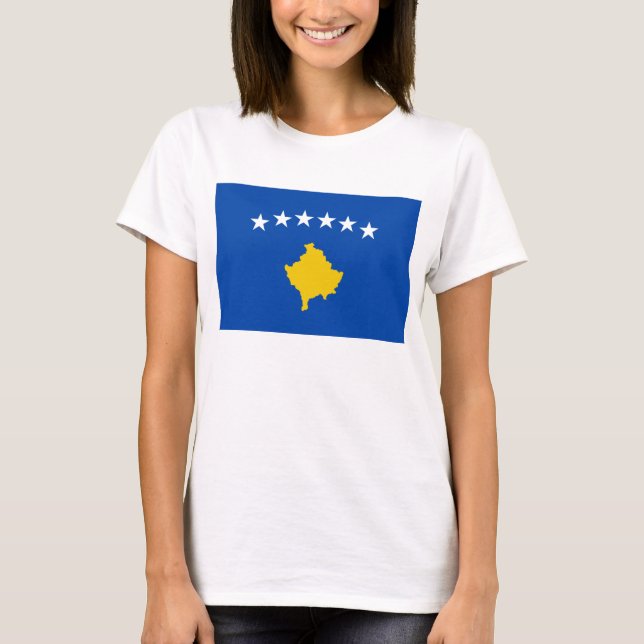 Karten-T - Shirt Kosovo-Flaggen-x (Vorderseite)