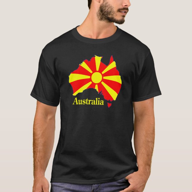 Karten-T - Shirt Macedonias Australien (Vorderseite)