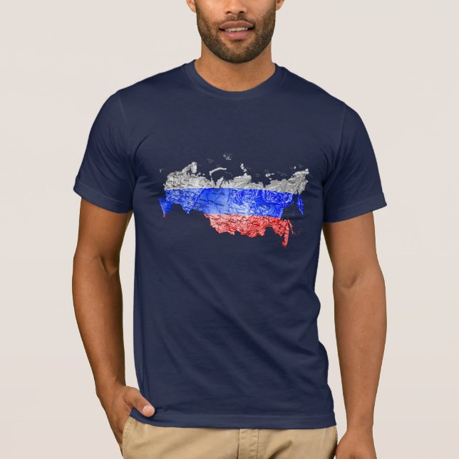 Karten-T - Shirt Russlands Flagcolor (Vorderseite)