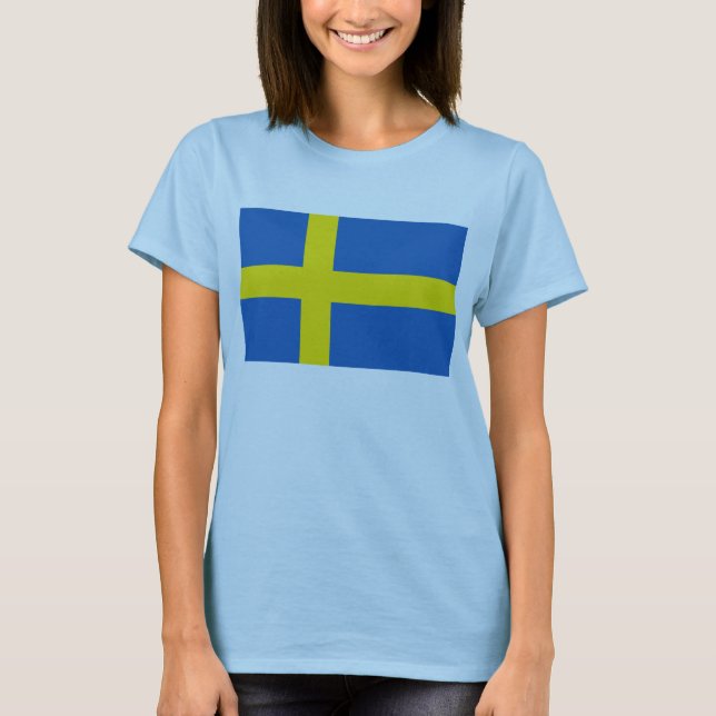 Karten-T - Shirt Schweden-Flaggen-x (Vorderseite)