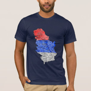 Karten-T - Shirt Serbiens Flagcolor