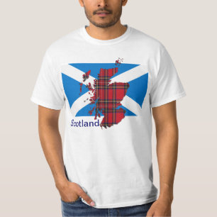 Karten-T - Shirt Tartan-Schottlands Saltire