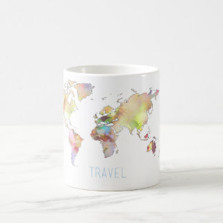Karten-Tasse der Reise bunte Welt Kaffeetasse