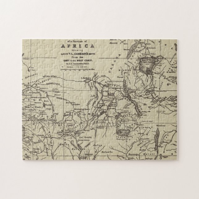 Karten-Teil von Weg Afrikas | Cameron Puzzle (Horizontal)
