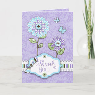 Karten-Toilette der Organza-Blumen-TY Dankeskarte
