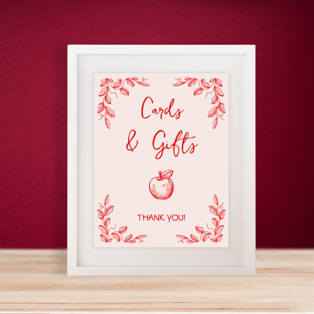Karten und Geschenke Apple Hand Drawn Baby Shower Poster (Cards & Gifts Apple Hand Drawn Baby Shower Poster)