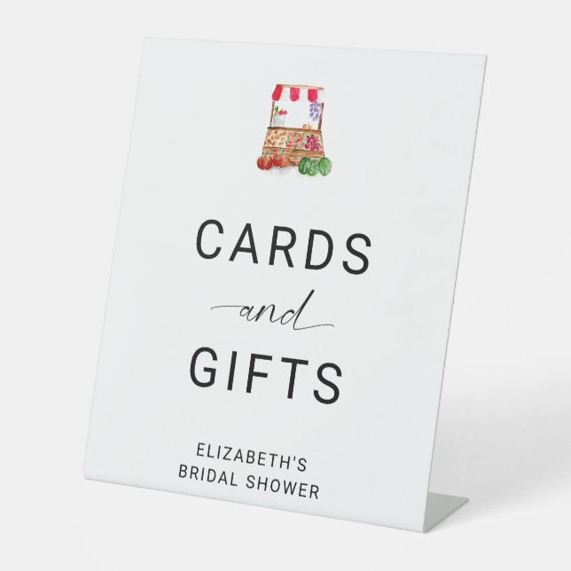 Karten und Geschenke aus dem Brautparty Sockelschild (Vorderseite)