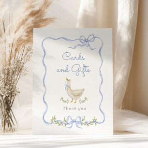 Karten und Geschenke Blaue Schleife Alberne Gans B Poster