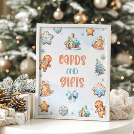 Karten und Geschenke Blue Cookie Weihnachten Gebur Poster