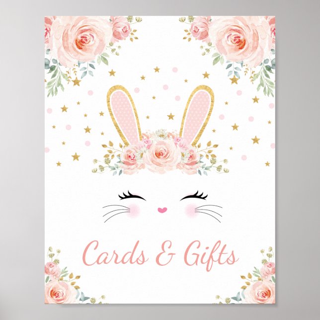 Karten und Geschenke / Blush Bunny Rabbit Party Poster (Vorne)