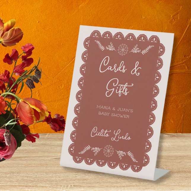 Karten und Geschenke Cielito Lindo Neutral Baby Du Sockelschild (Cards & Gifts Cielito Lindo Neutral Baby Shower Pedestal Sign)
