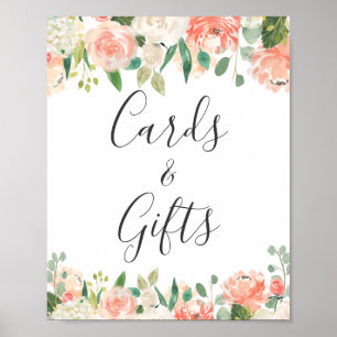 Karten und Geschenke Coral Peach Garden Florales S Poster