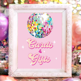 Karten und Geschenke Disco-Kugel Retro Groovy Gebu Poster