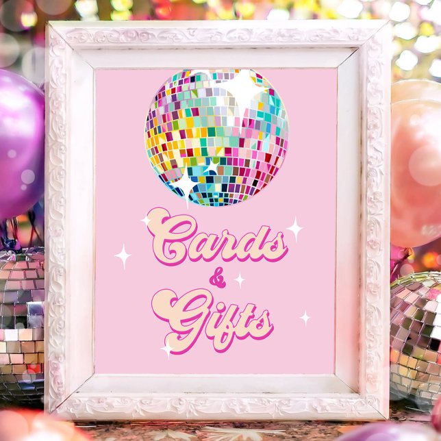 Karten und Geschenke Disco-Kugel Retro Groovy Gebu Poster (Von Creator hochgeladen)