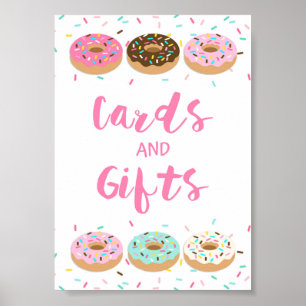 Karten und Geschenke Duschtisch Schild Rosa Donuts
