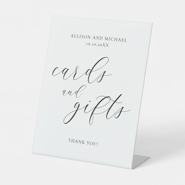 Karten und Geschenke einfach modern minimalistisch Sockelschild (Vorderseite)