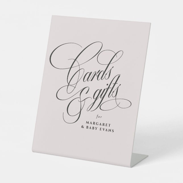 Karten und Geschenke elegante Dusche mit Duschbrau Sockelschild (Vorderseite)