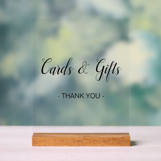 Karten und Geschenke Elegante Script Minimal Acrylschild (Neutral)