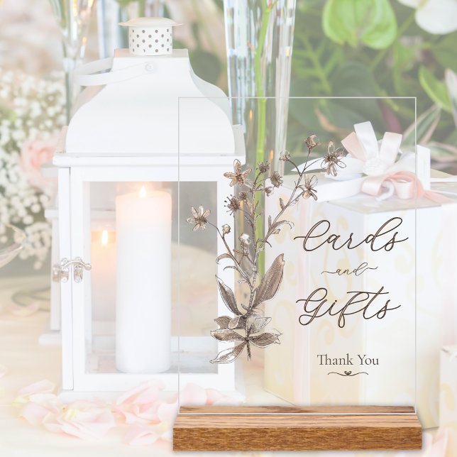 Karten und Geschenke Elegante Wildblumen Hochzeit Acrylschild (Von Creator hochgeladen)