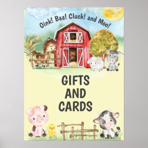Karten und Geschenke Farm Thema Geburtstagsparty U Poster