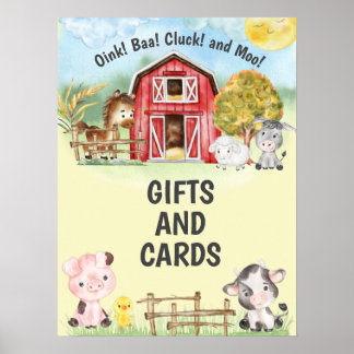 Karten und Geschenke Farm Thema Geburtstagsparty U Poster