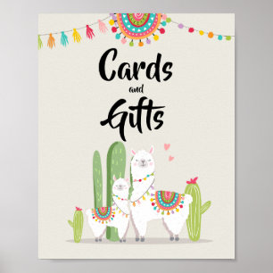 Karten und Geschenke Fiesta Lama Babyparty-Schild Poster