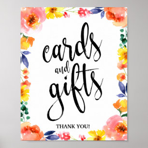 Karten und Geschenke Floral 8x10 Hochzeitsschild Poster