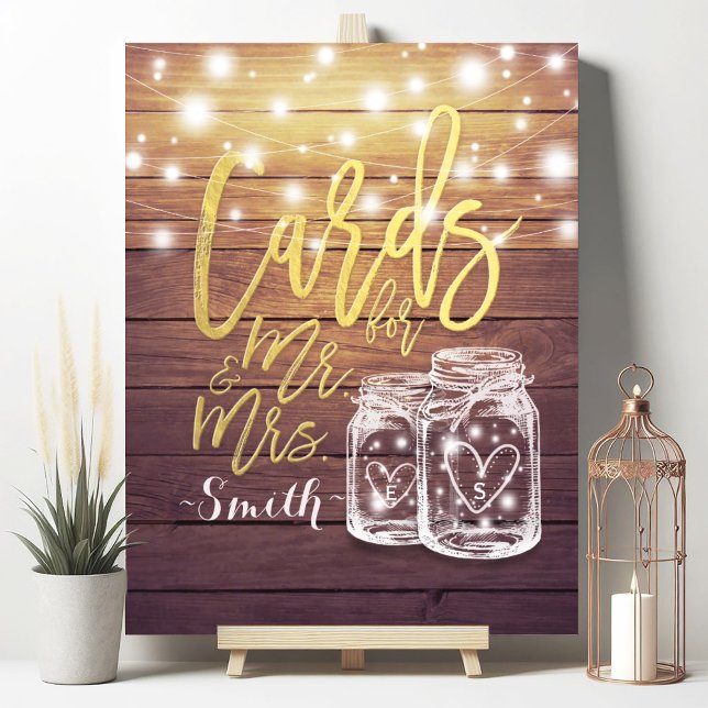 Karten und Geschenke für Frau Mason Jars Wood Wedd Poster (Von Creator hochgeladen)