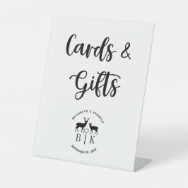 Karten und Geschenke für Hirsche Monogramm rustika Sockelschild