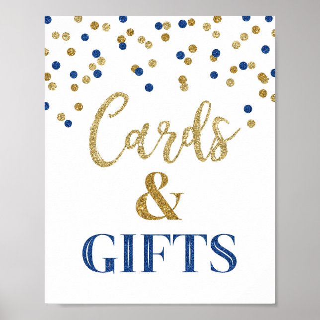 Karten und Geschenke für Hochzeiten Blue Gold Conf Poster (Vorne)