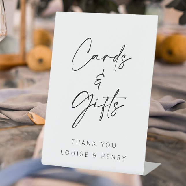 Karten und Geschenke für Hochzeiten Sockelschild (Cards and gifts sign)