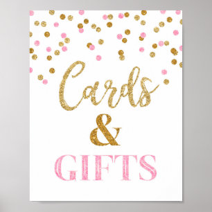Karten und Geschenke für Hochzeitssachen Pink Gold Poster