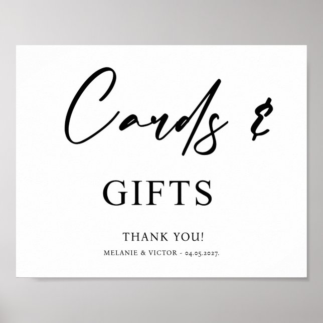 Karten und Geschenke für Hochzeitssachen Poster (Vorne)