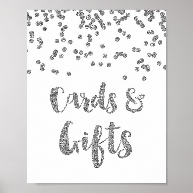 Karten und Geschenke für Hochzeitssachen Silver Co Poster (Vorne)
