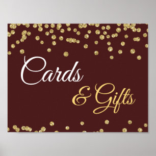 Karten und Geschenke Gold Imitat Glitzer Confetti Poster