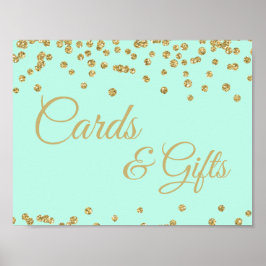 Karten und Geschenke Gold Imitate Glitzer Confetti Poster