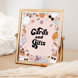 Karten und Geschenke Groovy Halloween Ghost Baby D Poster